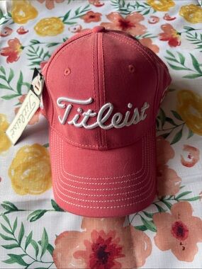 Titleist Coral Red Baseball Cap with White Script